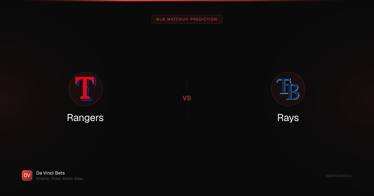 Rangers vs Rays Prediction Today — AI MLB Pick | Da Vinci Bets